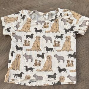 kate quinn Kids Dog Print Short Sleeve Tee - White, Tan, Black, Gray
